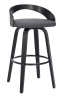 New - Armen Living Sonia MCM Style 360&deg; Swivel Barstool . Black Wood w/Gray faux leather upholstery . Retail $225 . Some Assembly Required , Complete