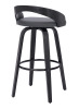 New - Armen Living Sonia MCM Style 360&deg; Swivel Barstool . Black Wood w/Gray faux leather upholstery . Retail $225 . Some Assembly Required , Complete - 2