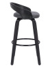 New - Armen Living Sonia MCM Style 360&deg; Swivel Barstool . Black Wood w/Gray faux leather upholstery . Retail $225 . Some Assembly Required , Complete - 4
