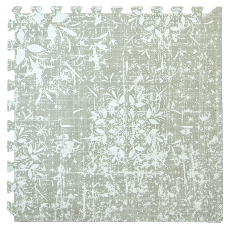 New 9pc Puzzle Foam Floor Mats with Distressed Design - 25" x 0.5" x 25" ea