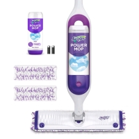 As-New SWIFFER Power Mop with 3 Mop Pad Refills, 1 Power Mop Liquid