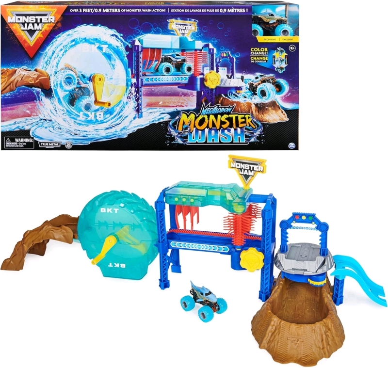 New Monster Jam 1:64 Scale MEGALODON Monster Wash w Exclusive Colour Change Monster Truck | Retails Over $65