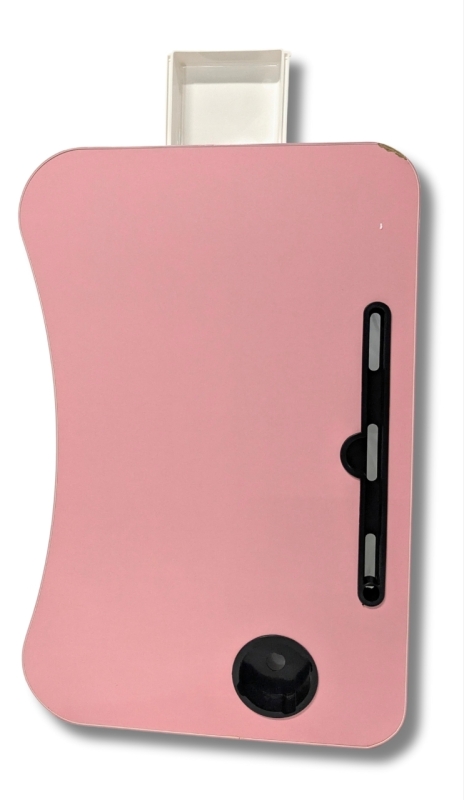 Pink Folding Lap Table with Cup Holder & Drawer - 15.5" x 23.5" x 10.4" Tall