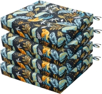 New 4-Pack Outdoor/Indoor Waterproof Square Corner Seat Cushion, Patio Furniture Cushions with Ties, 18.5" X 16" X 3" | Retails Over $90!
