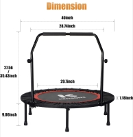As New: Kensone Fitness Trampoline - 40" - More Dimensions in Photos - Retails for 129$