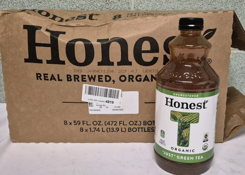8 New Honest Organic Green Tea * BB Jan 01 2024 *- 1.7L each Bottle