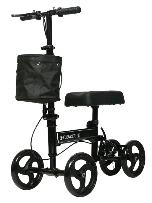 As New In Box | ELENKER Economy Knee Scooter, Steerable Knee Walker, Foldable Knee Scooters for Foot Injuries- Colour Black | * Retails $115.99 *