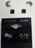 Sterling Stud Earrings Stones & Moon