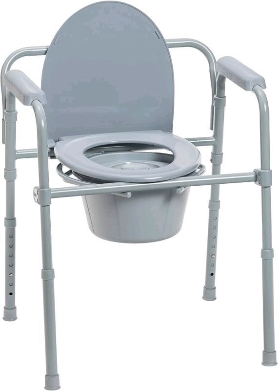 New in Box Drive Medical Folding Steel Bedside Commode Chair, Portable Toilet, Supports Up To 350 Lbs | Retails Over $65