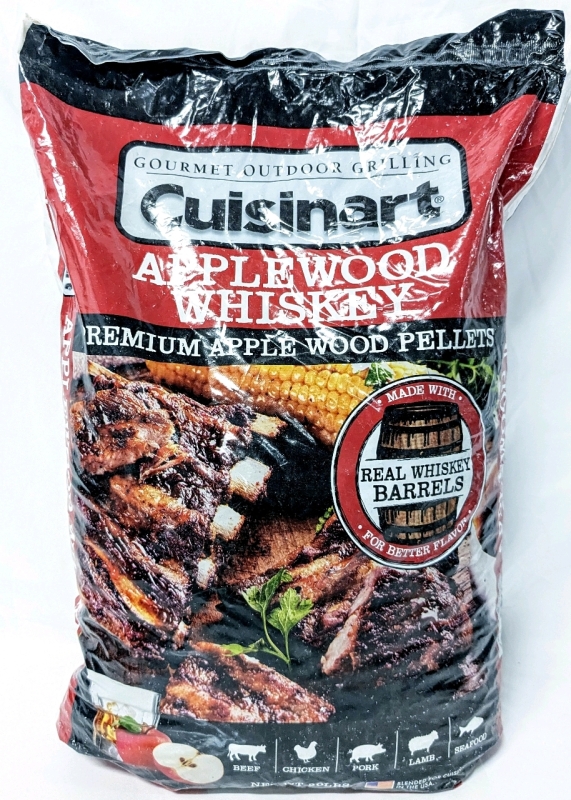As-New Cuisinart APPLE WOOD WHISKEY Premium Apple Wood Pellets - 20lbs | Retails $100!