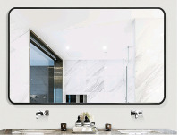 As New in Box Swian Bathroom Mirror 40 by 30" Black Frame