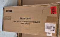 As New in Box Slumbrae King size Mattress Topper with Cover 3" Thick