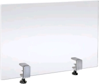 New Azar Displays Protective Sneeze Guard for Counter and Desk with Clamp - Plexiglass Barrier (Pack of 1) - Acrylic Desk Shield with Metal Counter Edge Clamp - 23.5" by 31.5" Clear (179754-187)