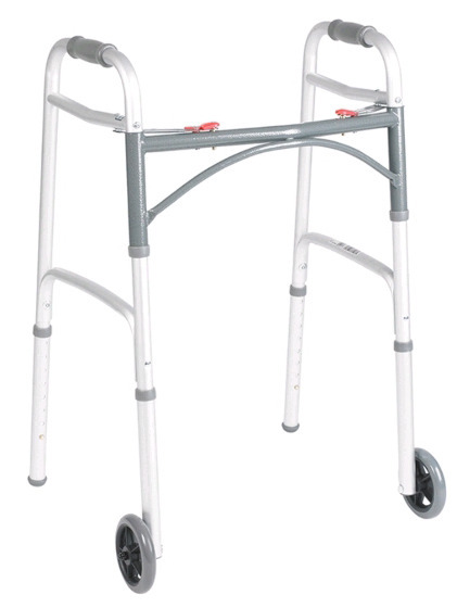 New In Box | Drivemedical Deluxe Folding Walker, Two Button with 5" Wheels | * Retails $59.99 *