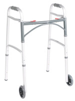 New In Box | Drivemedical Deluxe Folding Walker, Two Button with 5" Wheels | * Retails $59.99 *