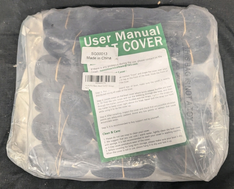 As New: Yuzutu Bass Boat Cover - Unsure of Size/Shape