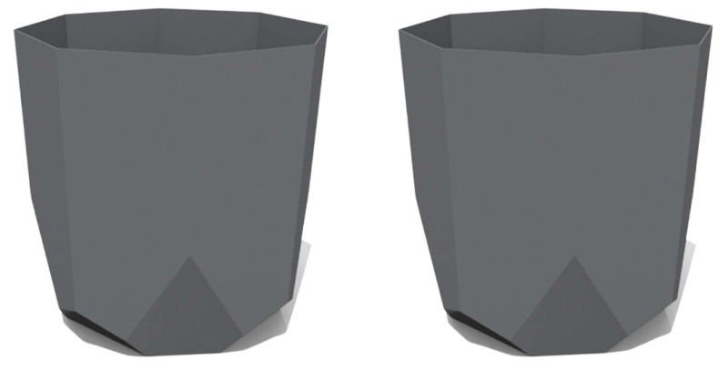 2 New Bloem Outdoor 10" Tuxton Charcoal Planters