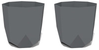 2 New Bloem Outdoor 10" Tuxton Charcoal Planters