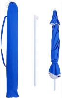 As New BLUU 7ft Beach Umbrella w/ Screw Shaped Bottom for Sturdiness