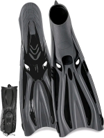 New DiVLMT sz Men's 8-8.5 & Women's 10-10.5 Adult Snorkel Full Foot Pocket Fins, Diving Fins for Freediving Seafishing, Long Flippers for Snorkeling Soft Dive Efficient Thrust Swim Fins Professional with Bag<br/>Retails over $60