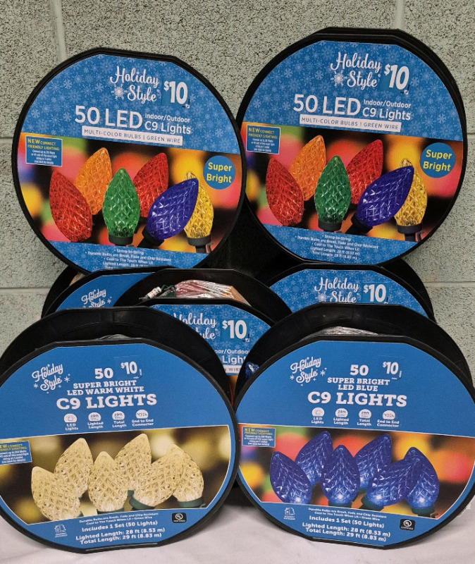 7 New | Variety C9 LED String Lights | 29ft ea. | All 7 Retail for $70 total