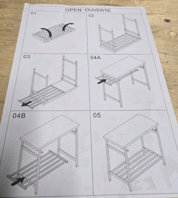 As New | Metal Folding Table W/ Bottom Rack