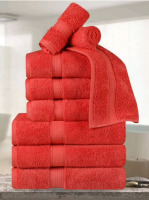 As New | Superior 9 Piece Bath Towel Set w/ 3 Hand Towels, 3 face Towels & 3 Bath Towels