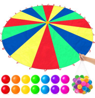 New In Box | Wettarn Parachute 30 ft Dia For Kids Kids W/ Handles and Plastic Balls | Perfect For Preschool Activities | Retails $89.99 *