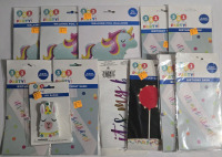 12 New | 321 Party! Assorted Party Lot! | Includes Walking Foil Unicorn, Birthday Stash & More!