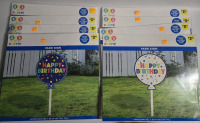 8 New | 321 Party! Yard Signs Blue & White ( Colour Amounts May Varry )