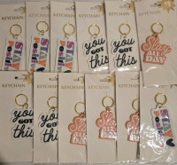 12 New | Keychains W/ Positive Reinforcement Phrases