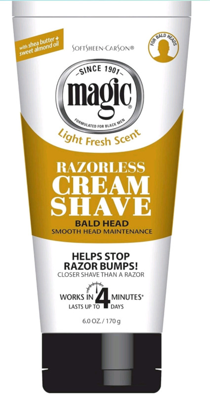 New | 170g SoftSheen-Carson Magic Razorless Cream Shave - Bald Smooth Head Maintenance | * Retails $16.99 *