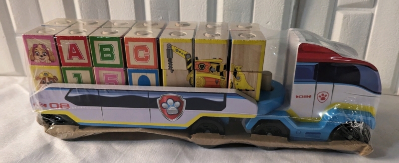 New Melissa & Doug PAW Patrol Wooden ABC Block Truck.