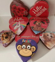 10 heart boxes of Elmer's chocolates