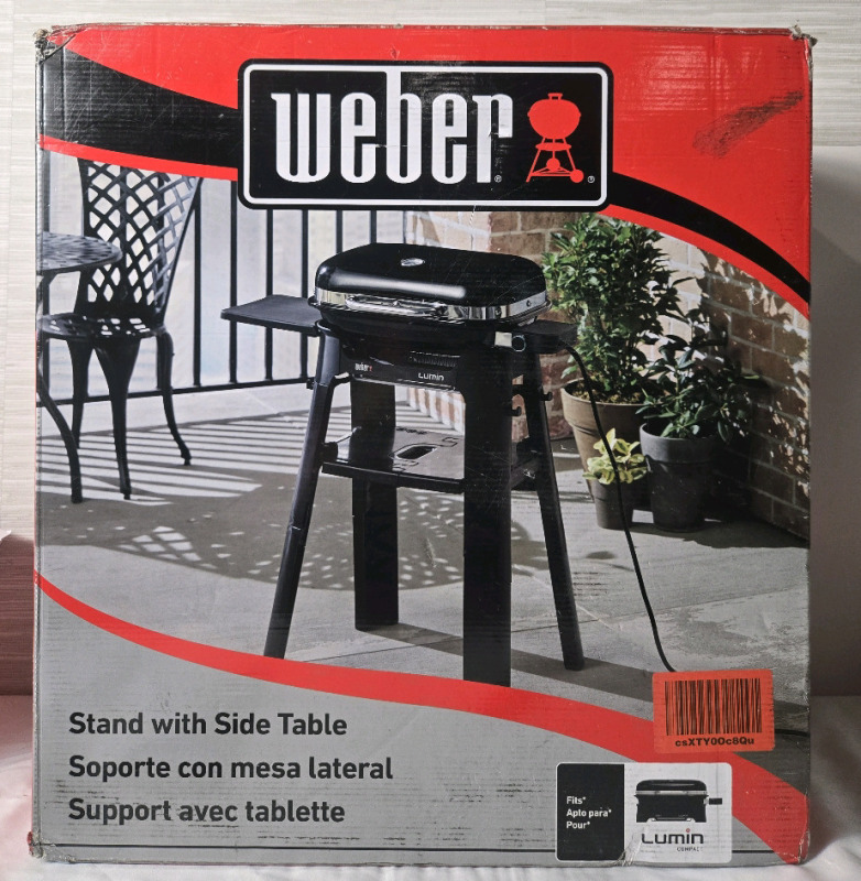 New | Weber Lumin Stand with Side Table &ndash; For Lumin Compact Electric Grill | * Retails $149.99 *