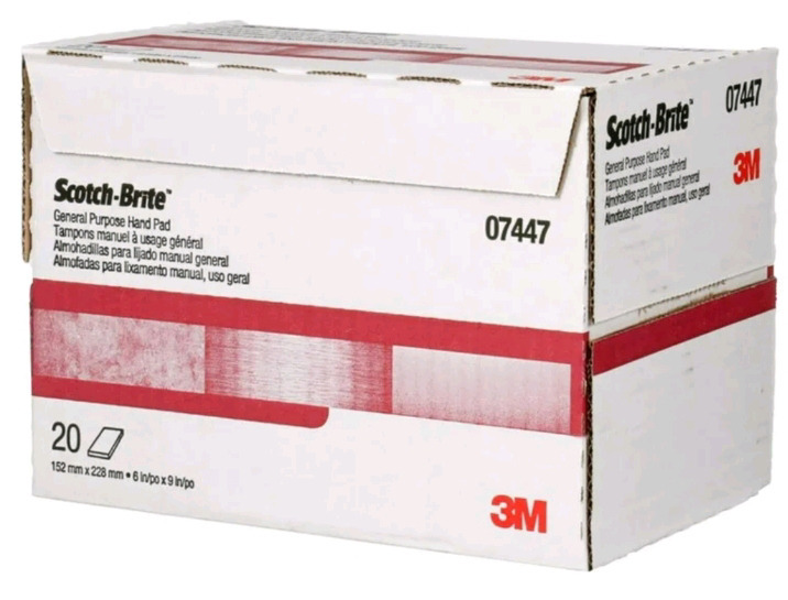 New | 3M #07447 Scotch-Brite Maroon General Purpose Hand Pad,20 Pack