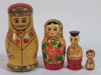 Vintage 1960s Russian 4pc. Nesting Dolls .