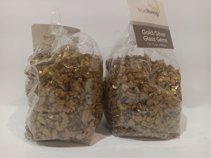 2lbs New | Decorative Gold Glass Gems | Perfect for Vases and Pots