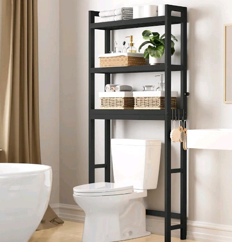 As New | SMIRY Bamboo Bathroom Shelf: Black