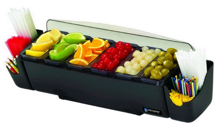 New | The Dome Garnish Center w/ 6 inner Compartments 20" x 7" x 7" | Retails $225avg