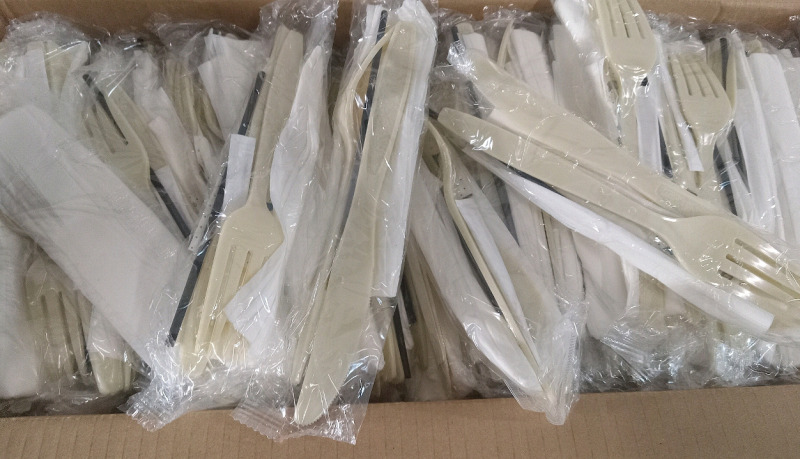 250 New Packs of Plastic Champagne Meal Kits | Each pack comes w/ Fork, Knife, Straw, Toothpick, Napkin & Wipe | Perfect for Parties and Events