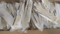 250 New Packs of Plastic Champagne Meal Kits | Each pack comes w/ Fork, Knife, Straw, Toothpick, Napkin & Wipe | Perfect for Parties and Events