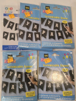 5 New | Customizable Party Banners | 13 Pennants 9ft String & 102 Stickers Per Pack
