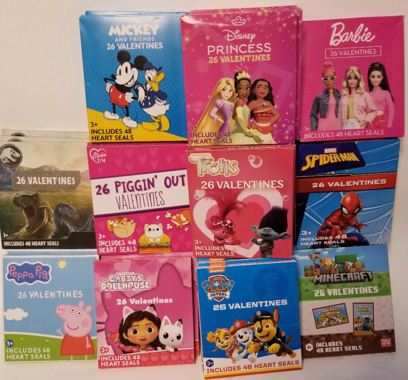 55 New packs of 26 Valentines per pack
