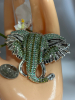 Green Rhinestone Elephant Brooch Statement with Intricate Design Detailing Approximately 1.8 x 2.5 Inch Glows Under UV - 5