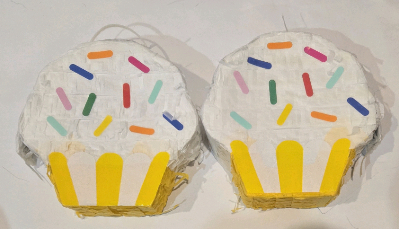 2 New | Mini Piniatas Cupcake Shaped | 6.5" x 5" x 2"