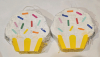 2 New | Mini Piniatas Cupcake Shaped | 6.5" x 5" x 2"