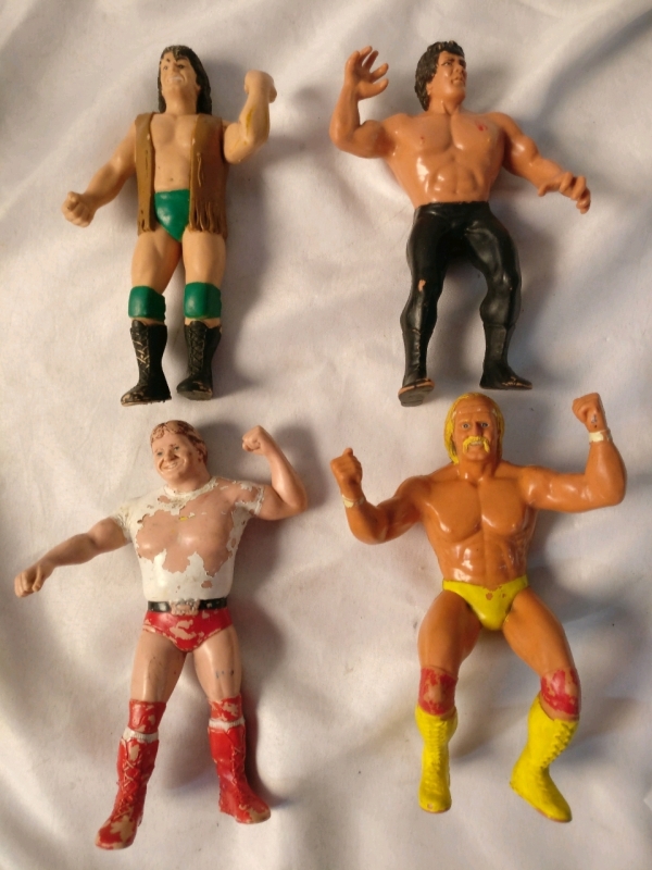 4 Vintage Titan Sports 8" WWF Figures - Hulk Hogan +