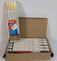 6 New Fufkin Red End Folding Wood Rulers w/Brass Tips , Inches & Centimeters . 6ft / 200cm