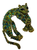Rhinestone Accents Elegant Egyptian Cat Articulated Brooch Approximately 2.5 x 2.5 Inch Teal Emerald Green Peridot Rhinestones Stunning - 4